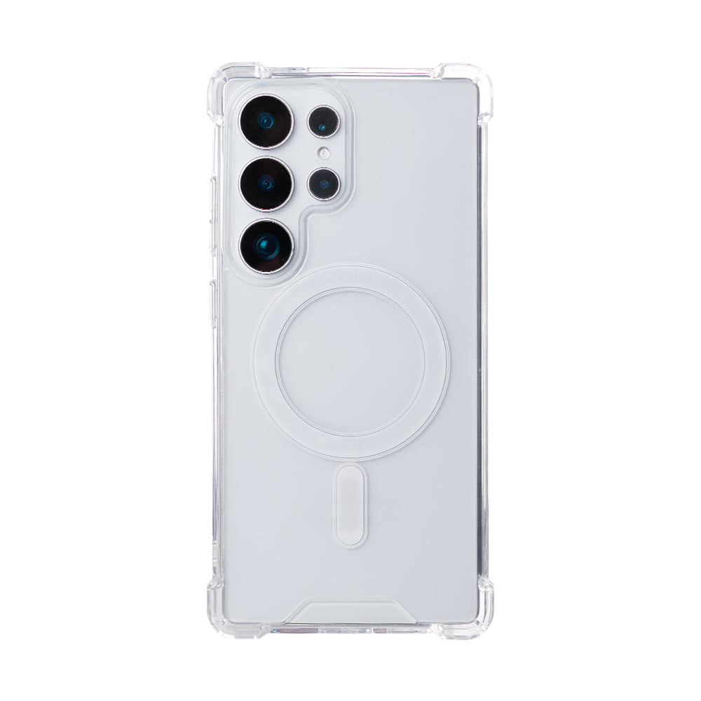 Rixus Anti-Burst Case With MagSafe Compatible For Samsung Galaxy S25 Ultra Transparent
