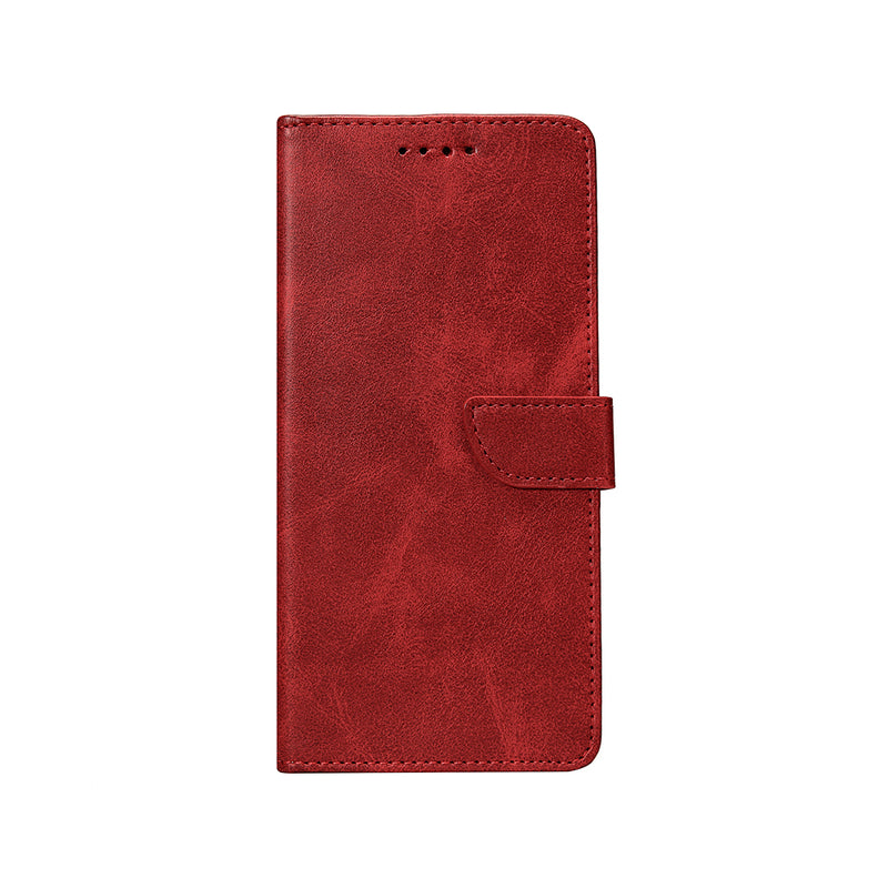 Rixus Bookcase For Samsung Galaxy S25 S9310 Dark Red