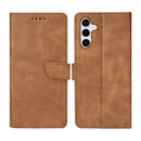 Rixus Bookcase For Samsung Galaxy S25 Light Brown