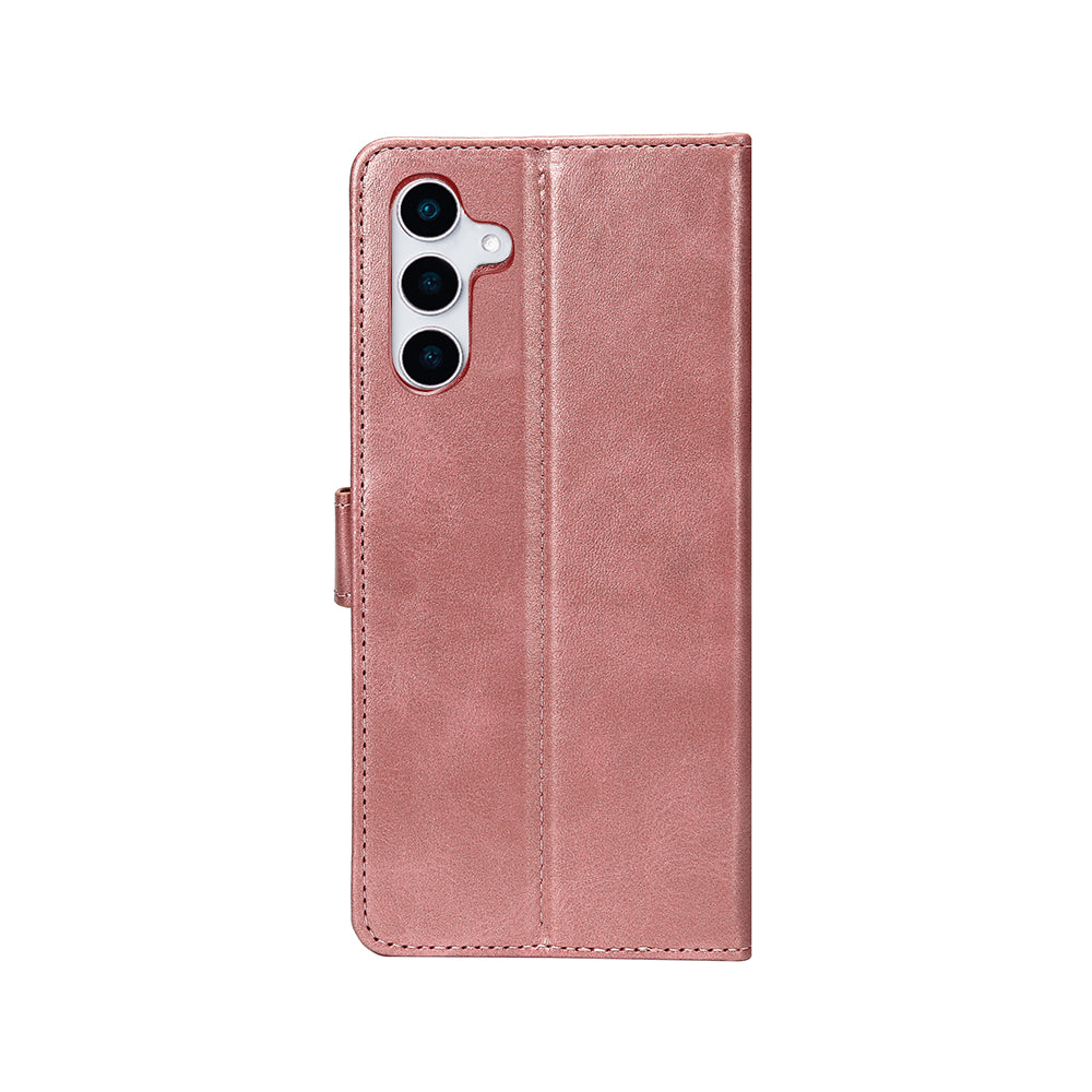 Rixus Bookcase For Samsung Galaxy S25 Plus Pink