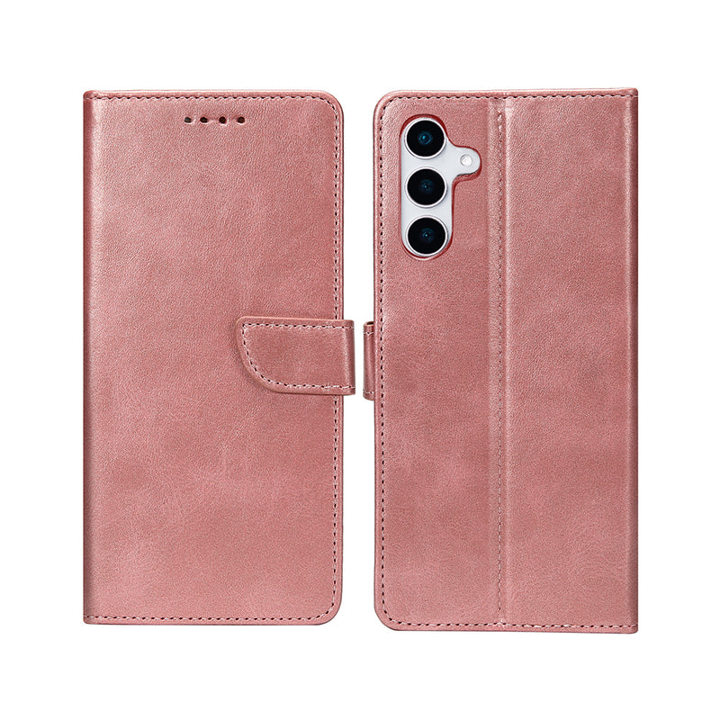 Rixus Bookcase For Samsung Galaxy S25 Plus Pink