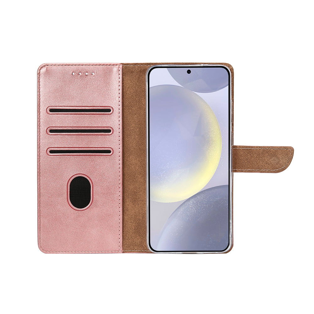 Rixus Bookcase For Samsung Galaxy S25 Plus Pink