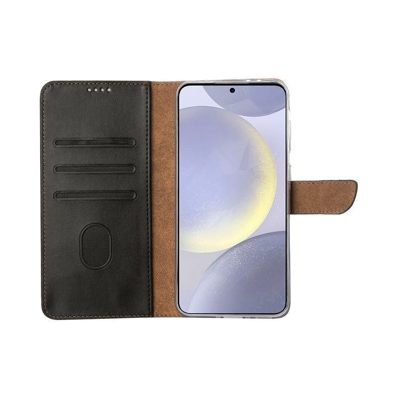 Rixus Bookcase For Samsung Galaxy S25 Plus S9360 Black
