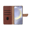 Rixus Bookcase For Samsung Galaxy S25 Plus S9360 Brown