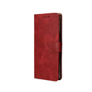 Rixus Bookcase For Samsung Galaxy S25 Plus S9360 Dark Red