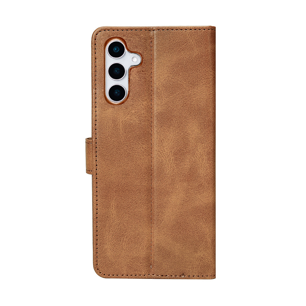 Rixus Bookcase For Samsung Galaxy S25 Plus Light Brown