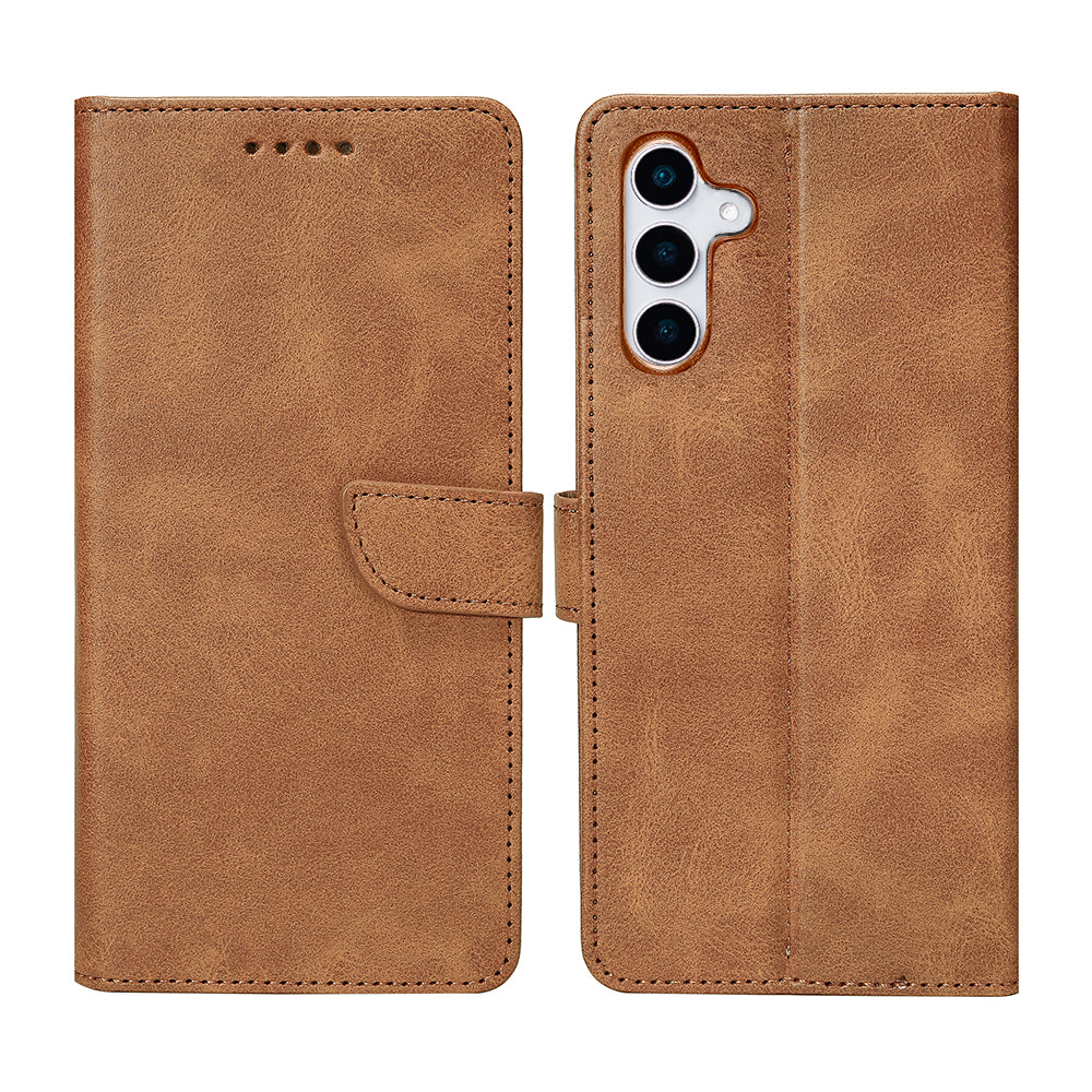 Rixus Bookcase For Samsung Galaxy S25 Plus Light Brown