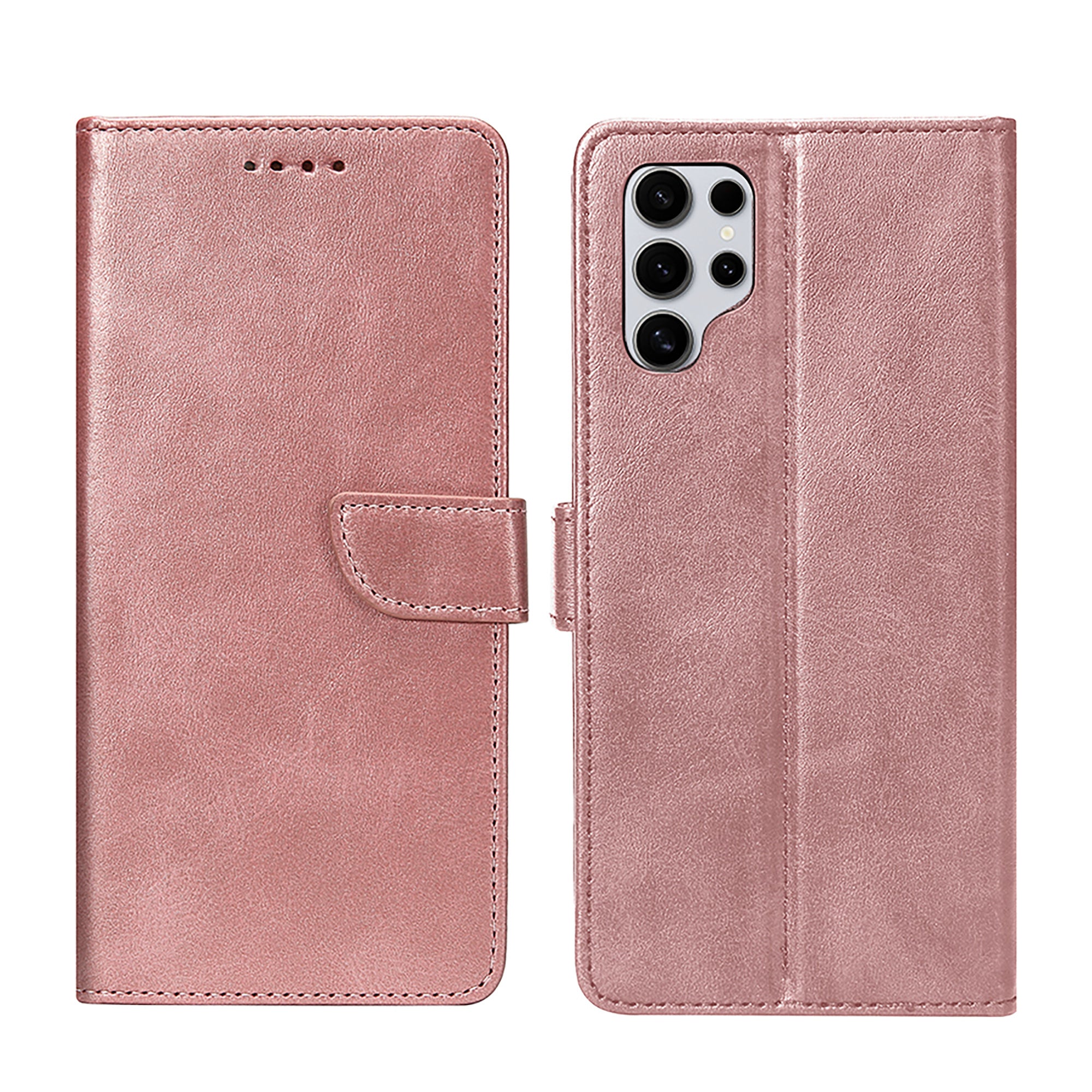 Rixus Bookcase For Samsung Galaxy S25 Ultra Pink