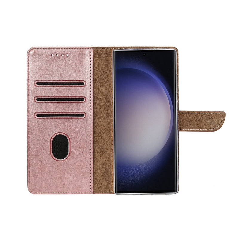 Rixus Bookcase For Samsung Galaxy S25 Ultra S938B Pink