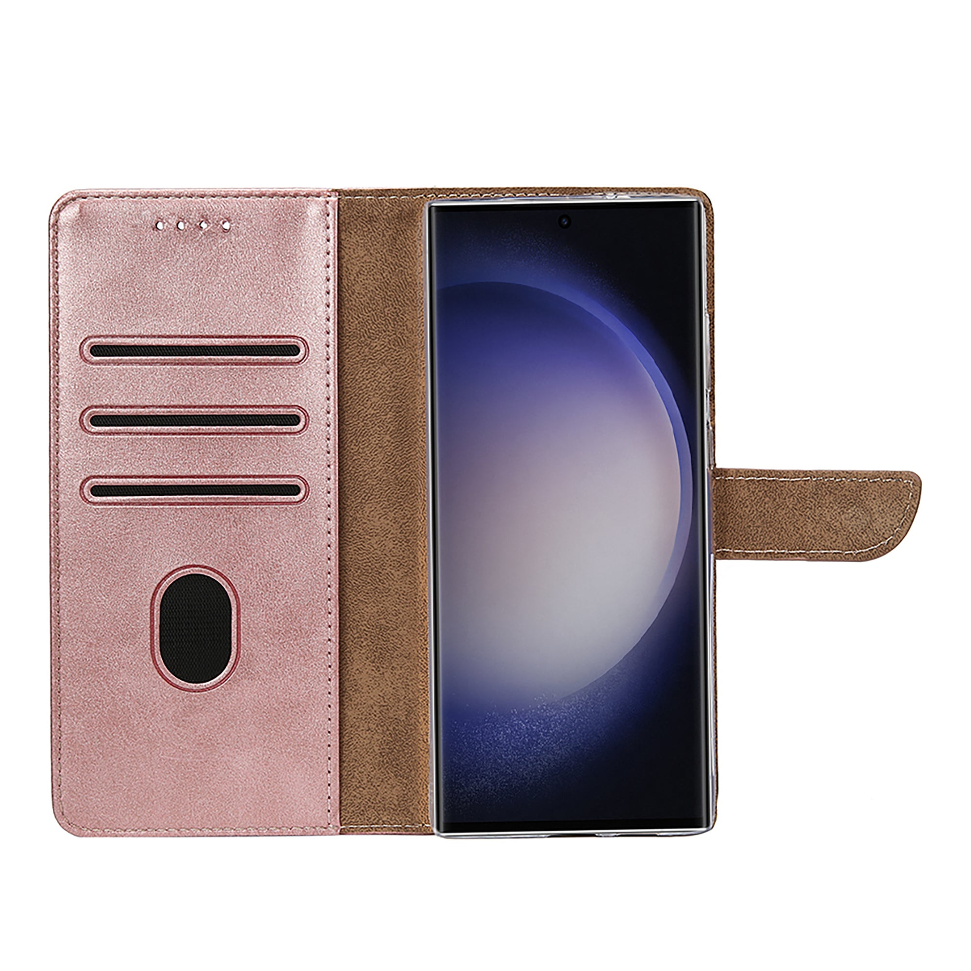 Rixus Bookcase For Samsung Galaxy S25 Ultra Pink