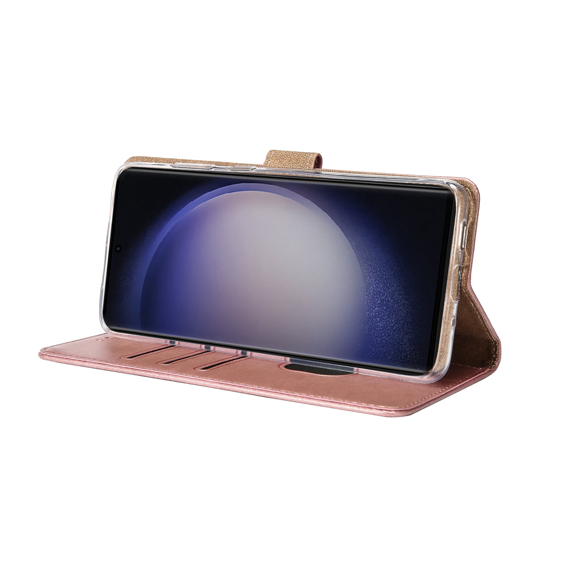 Rixus Bookcase For Samsung Galaxy S25 Ultra Pink