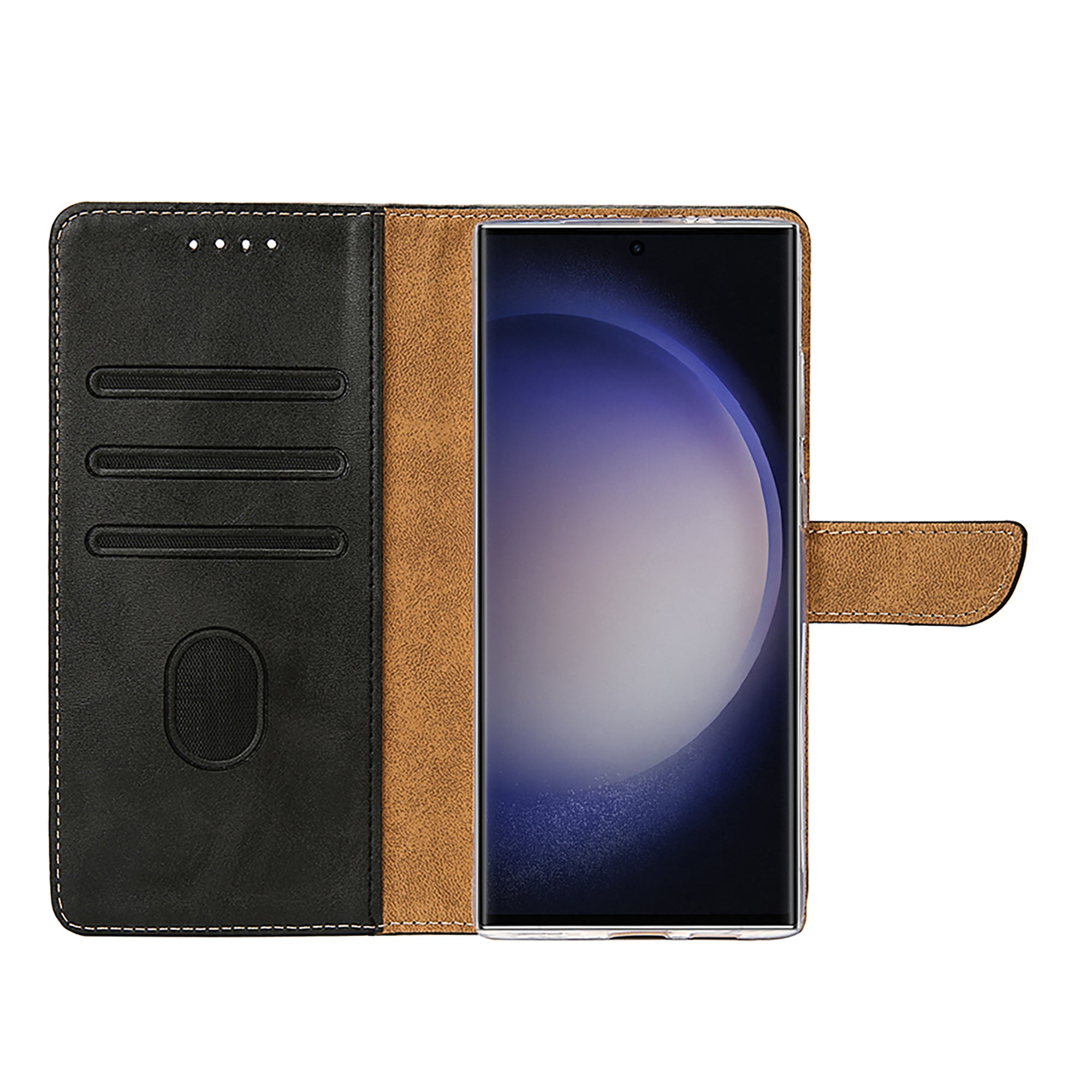 Rixus Bookcase For Samsung Galaxy S25 Ultra Black