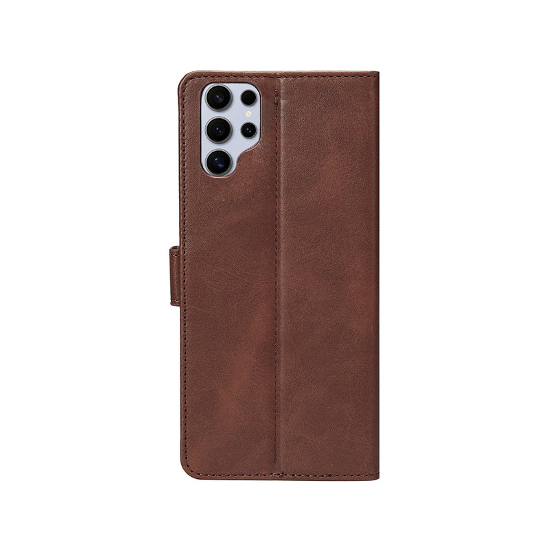 Rixus Bookcase For Samsung Galaxy S25 Ultra S938B Brown