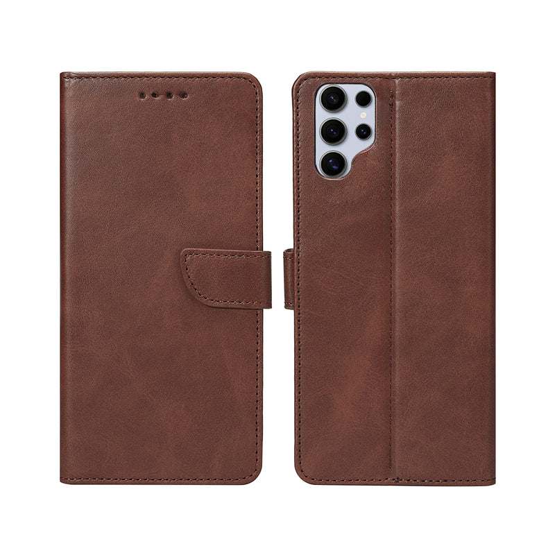 Rixus Bookcase For Samsung Galaxy S25 Ultra S938B Brown
