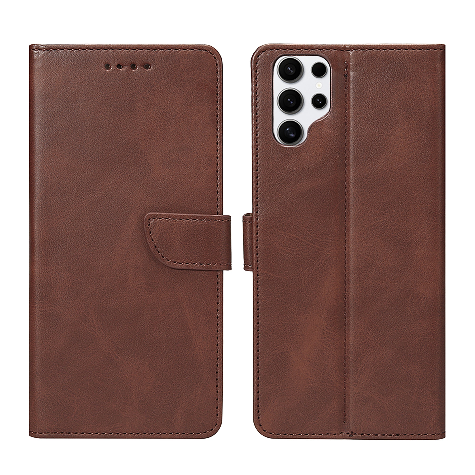 Rixus Bookcase For Samsung Galaxy S25 Ultra Brown