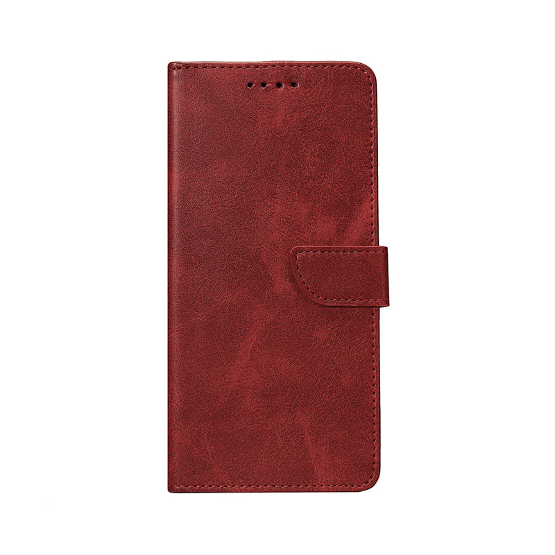 Rixus Bookcase For Samsung Galaxy S25 Ultra S938B Dark Red