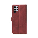 Rixus Bookcase For Samsung Galaxy S25 Ultra Dark Red