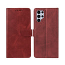 Rixus Bookcase For Samsung Galaxy S25 Ultra Dark Red