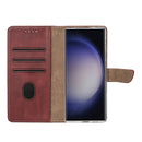 Rixus Bookcase For Samsung Galaxy S25 Ultra Dark Red