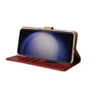 Rixus Bookcase For Samsung Galaxy S25 Ultra Dark Red