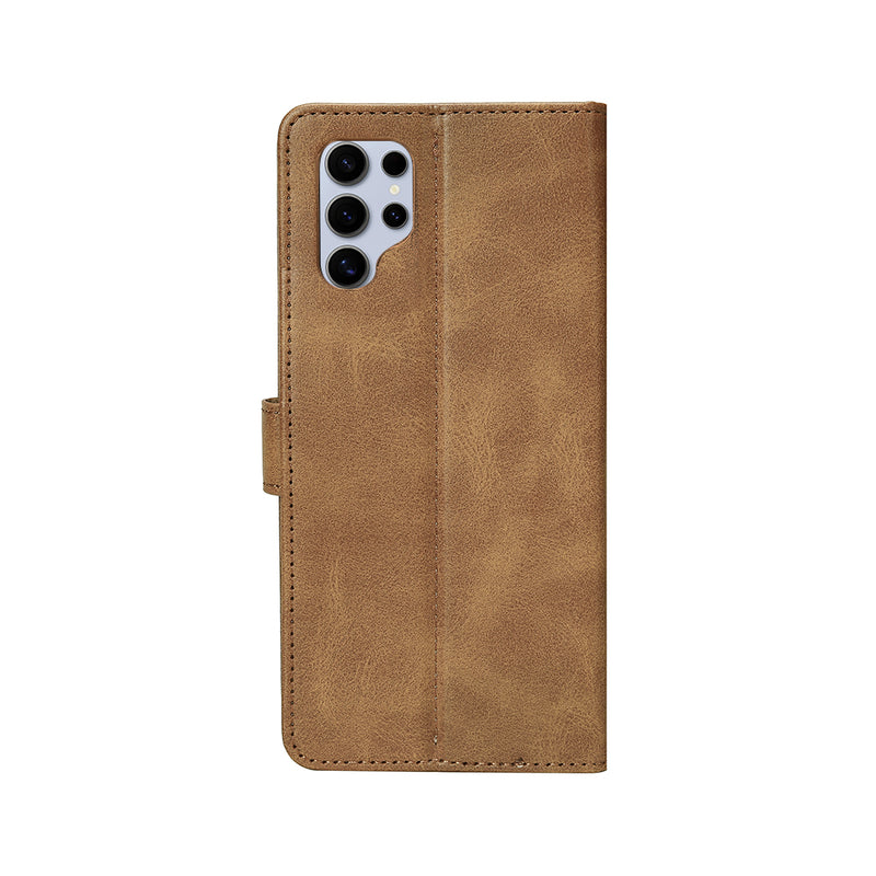 Rixus Bookcase For Samsung Galaxy S25 Ultra S938B Light Brown