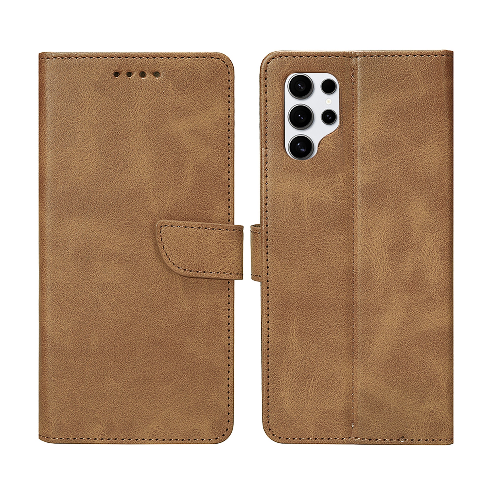 Rixus Bookcase For Samsung Galaxy S25 Ultra Light Brown