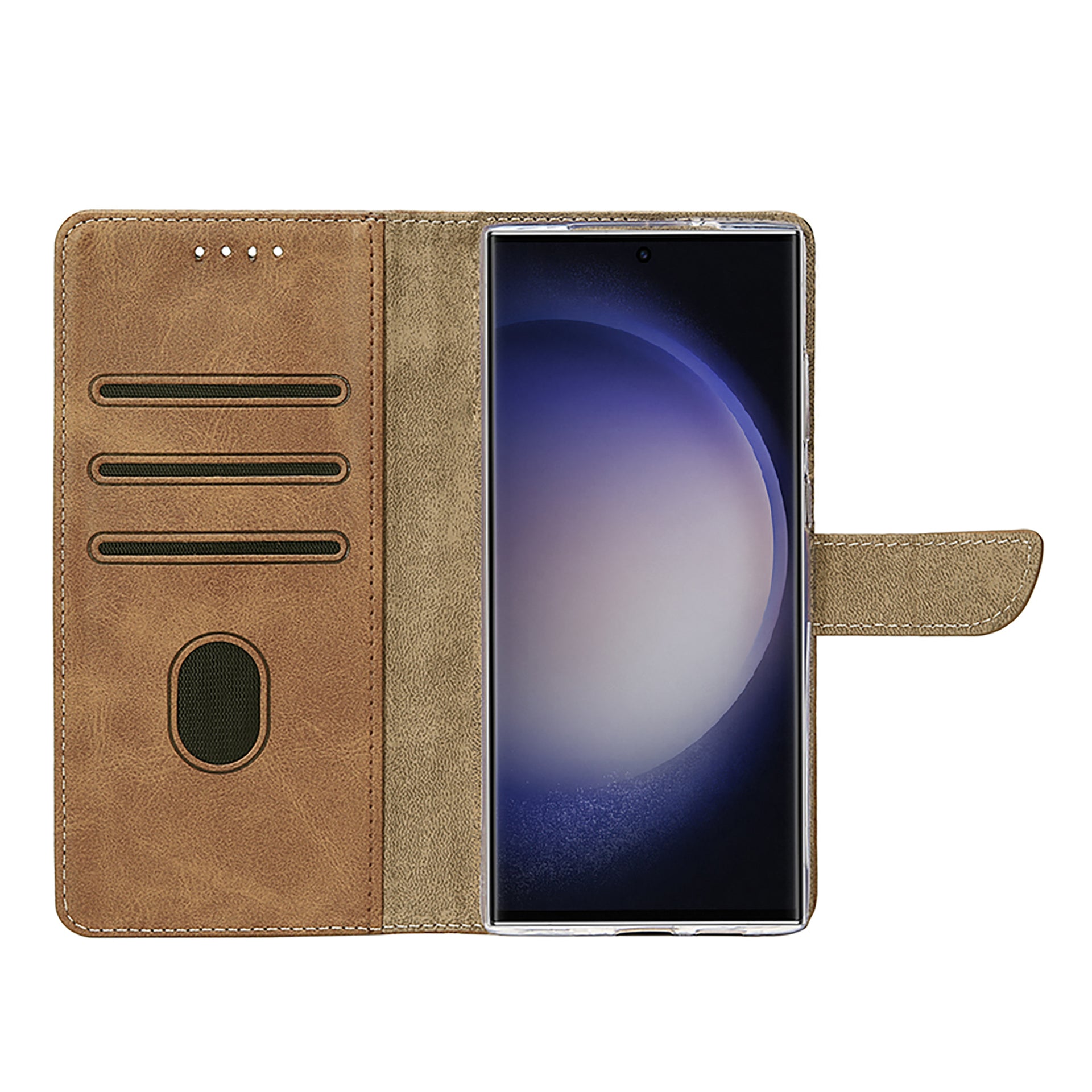 Rixus Bookcase For Samsung Galaxy S25 Ultra Light Brown