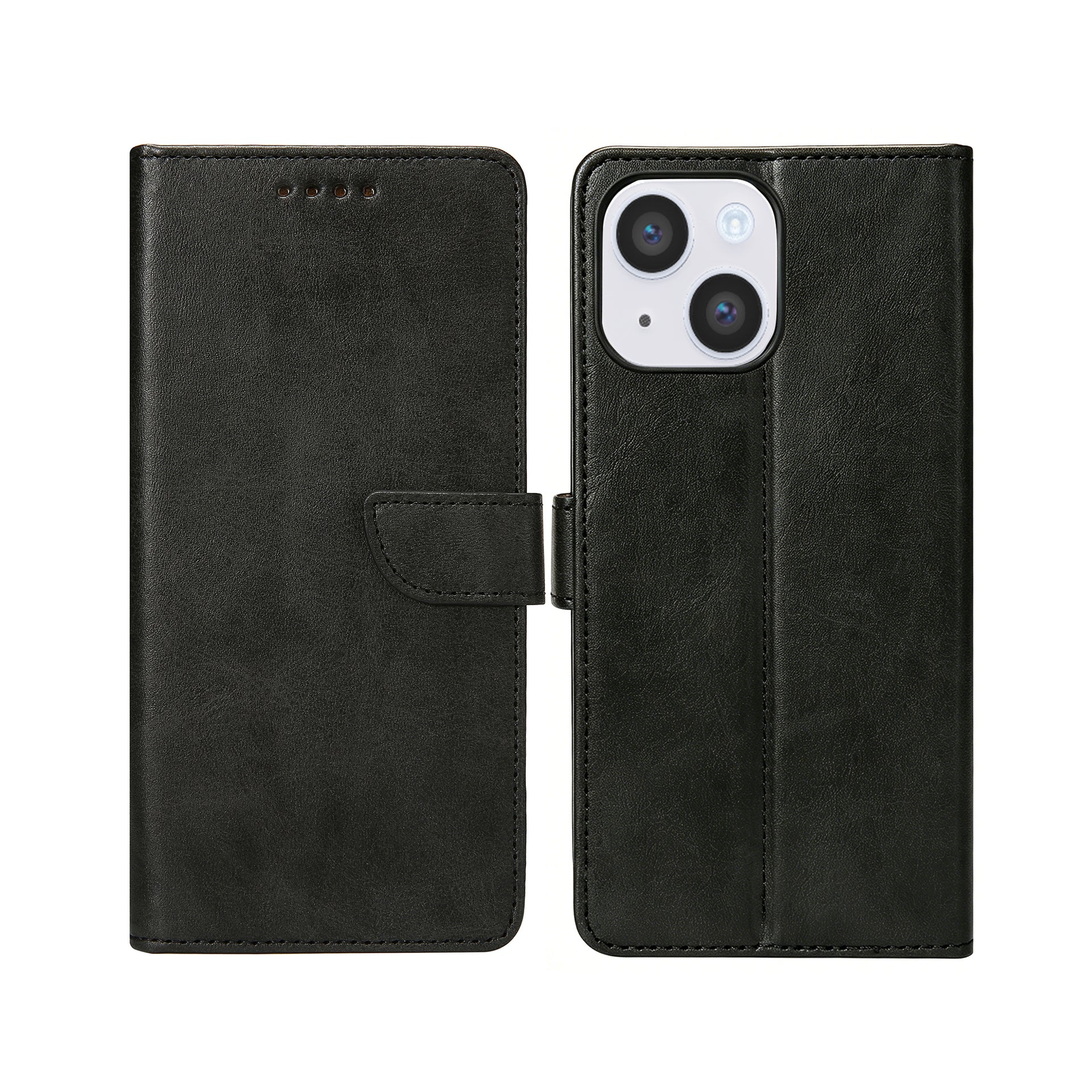 Rixus Bookcase For Apple iPhone 14 Black