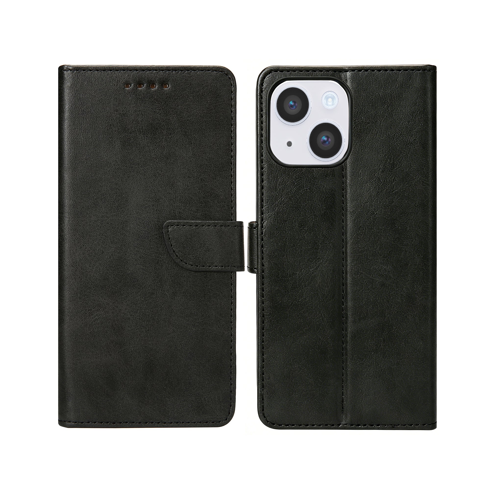 Rixus Bookcase For Apple iPhone 14 Black