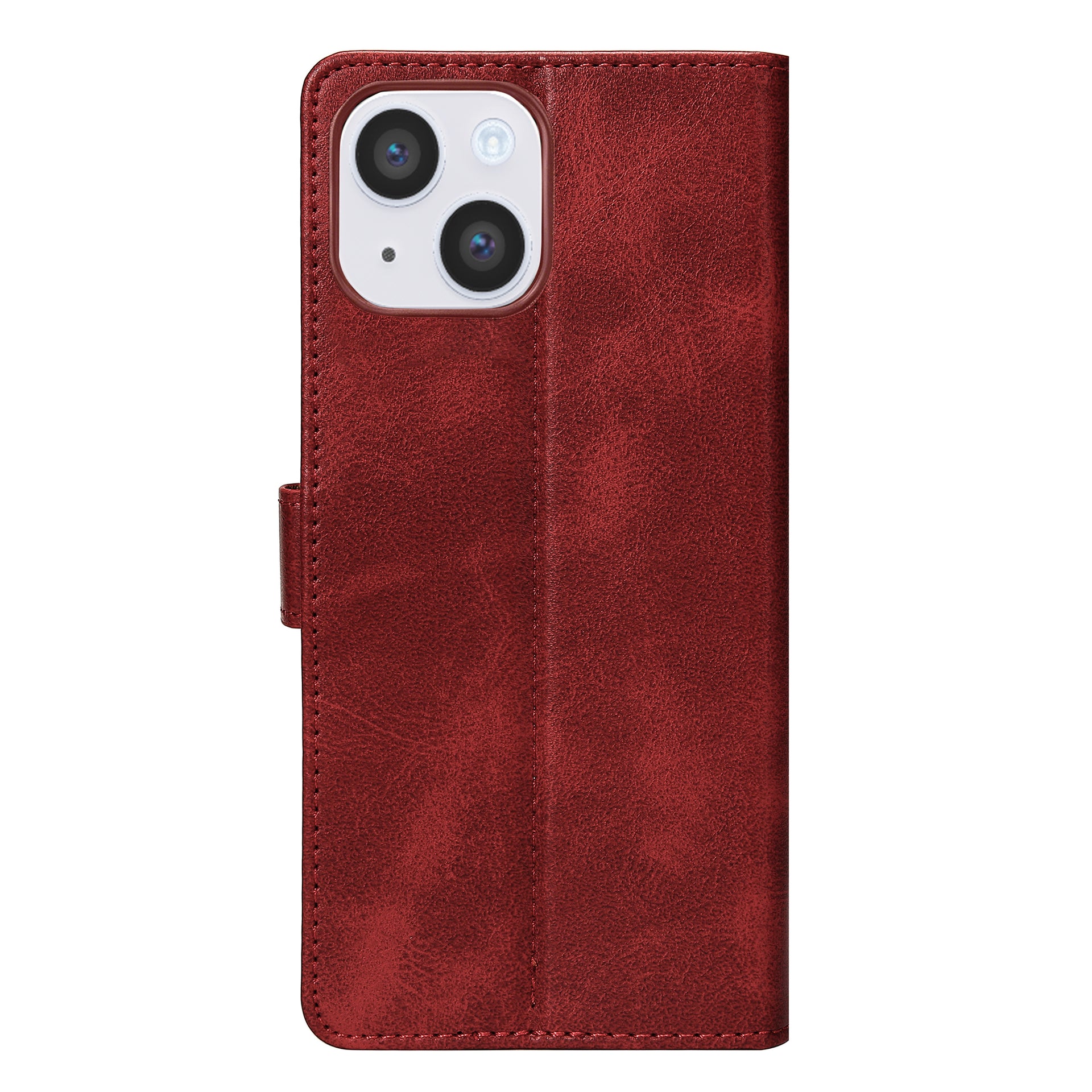 Rixus Bookcase For Apple iPhone 14 Dark Red