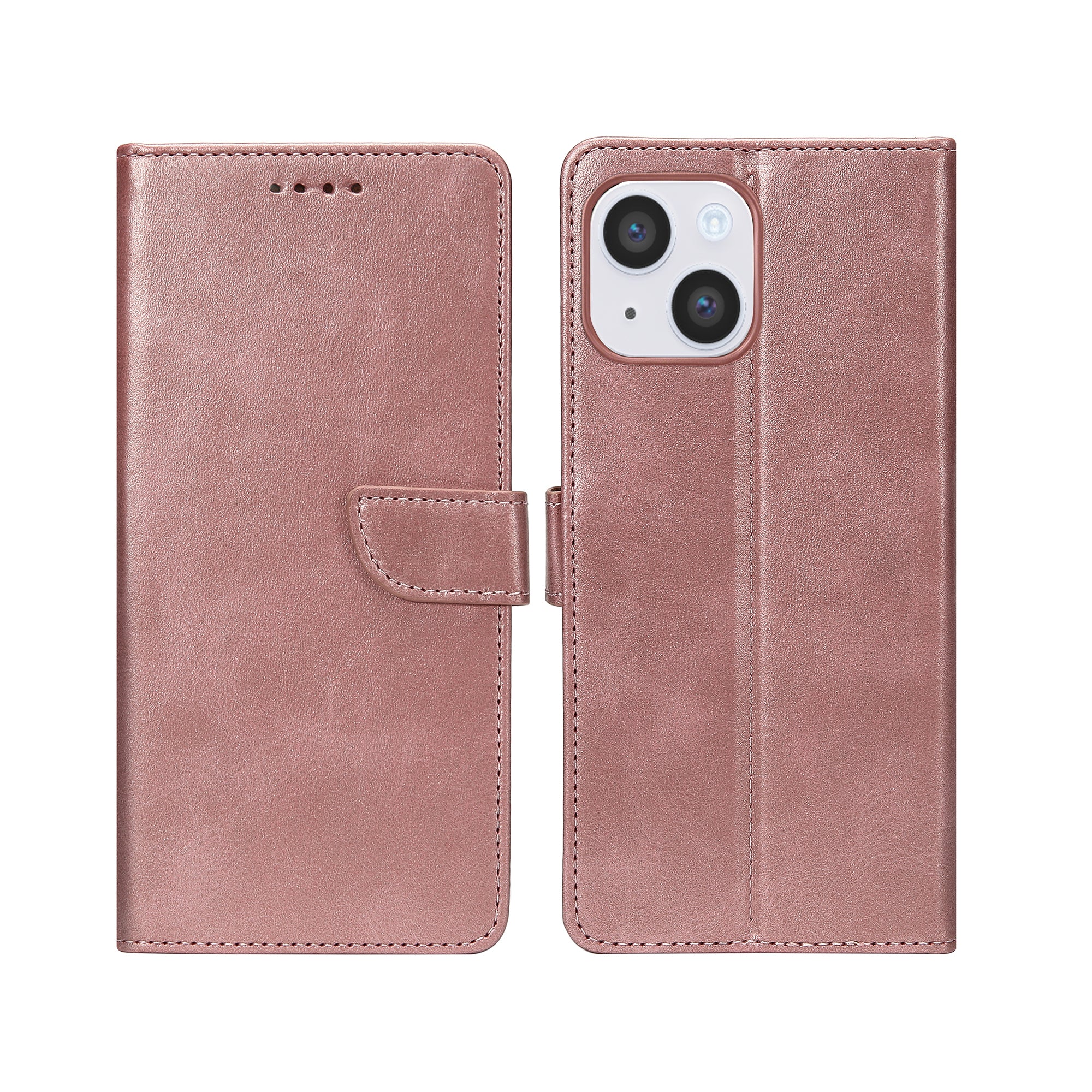 Rixus Bookcase For Apple iPhone 14 Pink