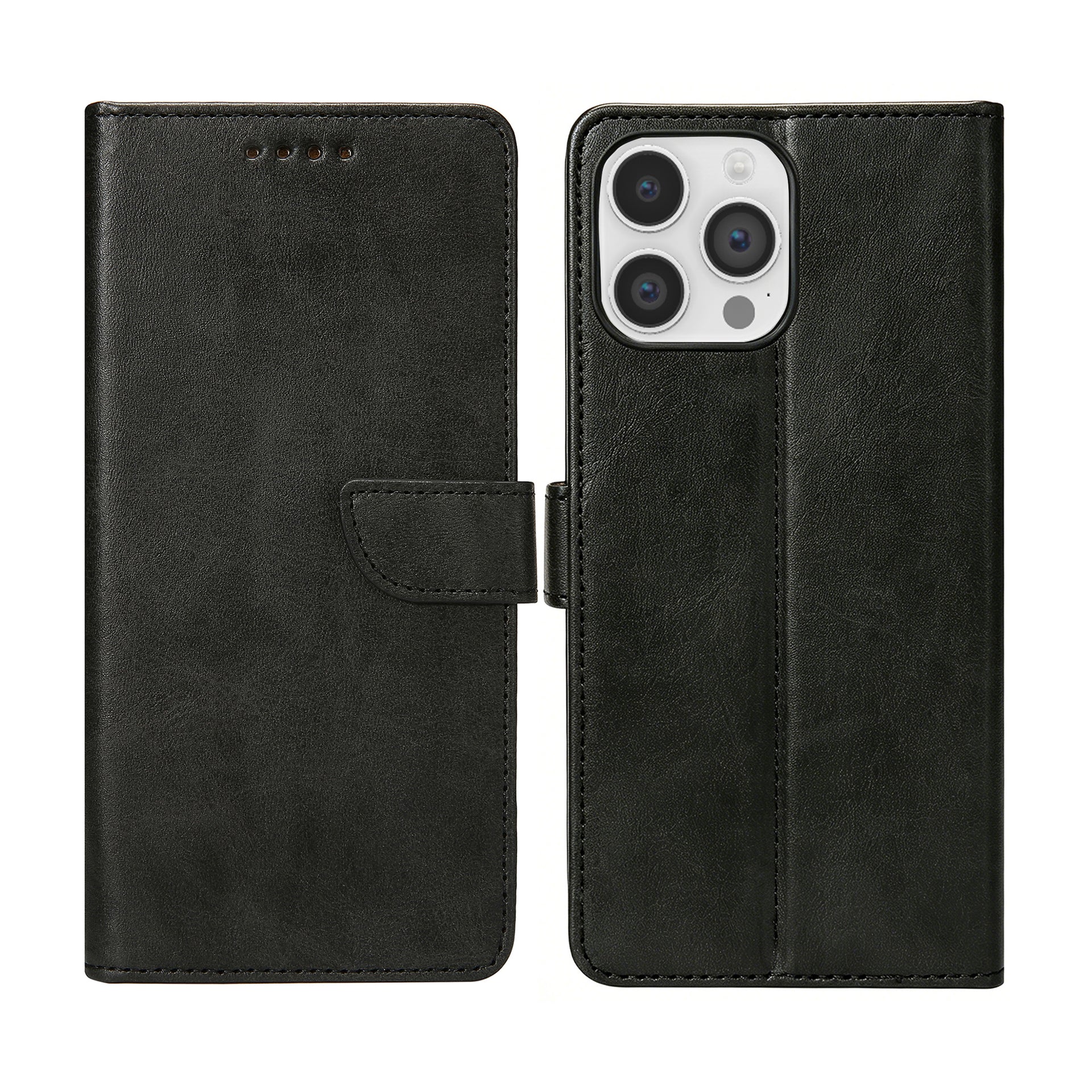 Rixus Bookcase For Apple iPhone 14 Pro Max Black