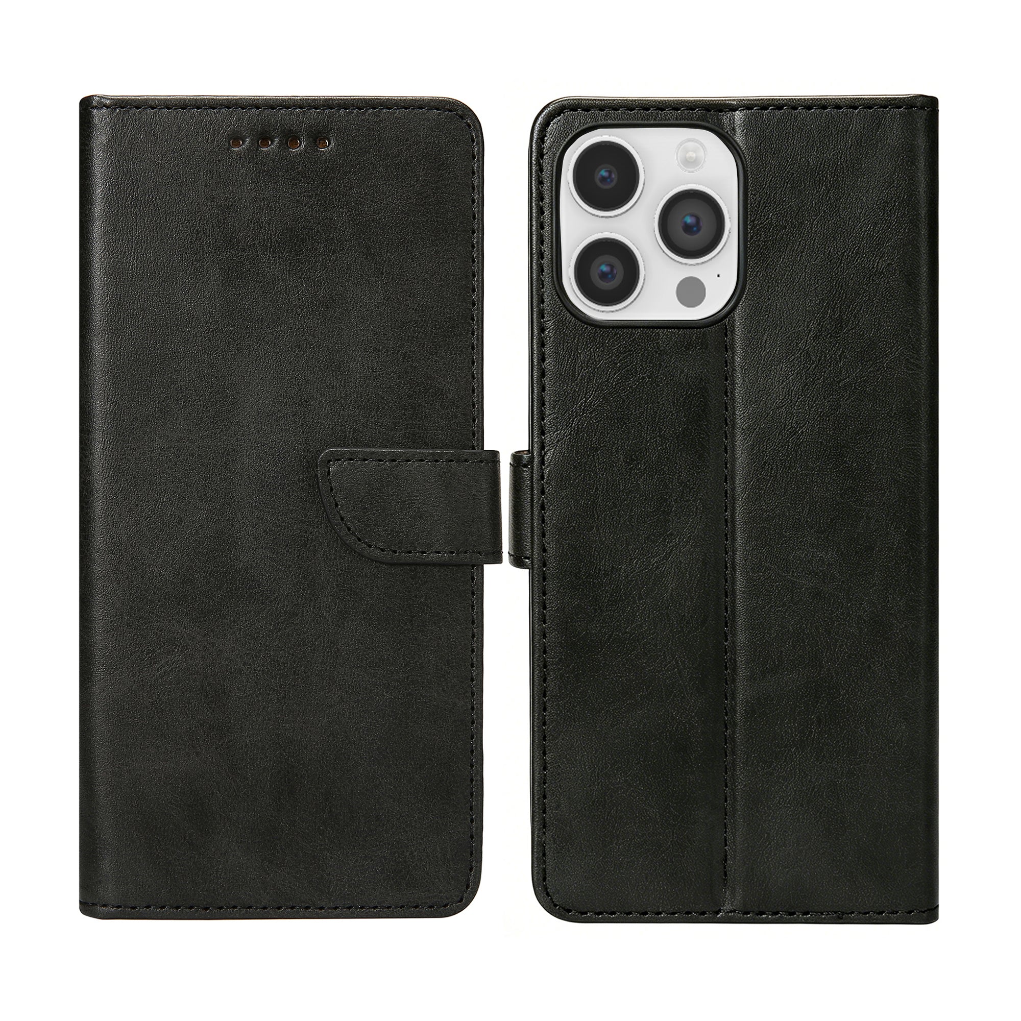 Rixus Bookcase For Apple iPhone 14 Pro Max Black