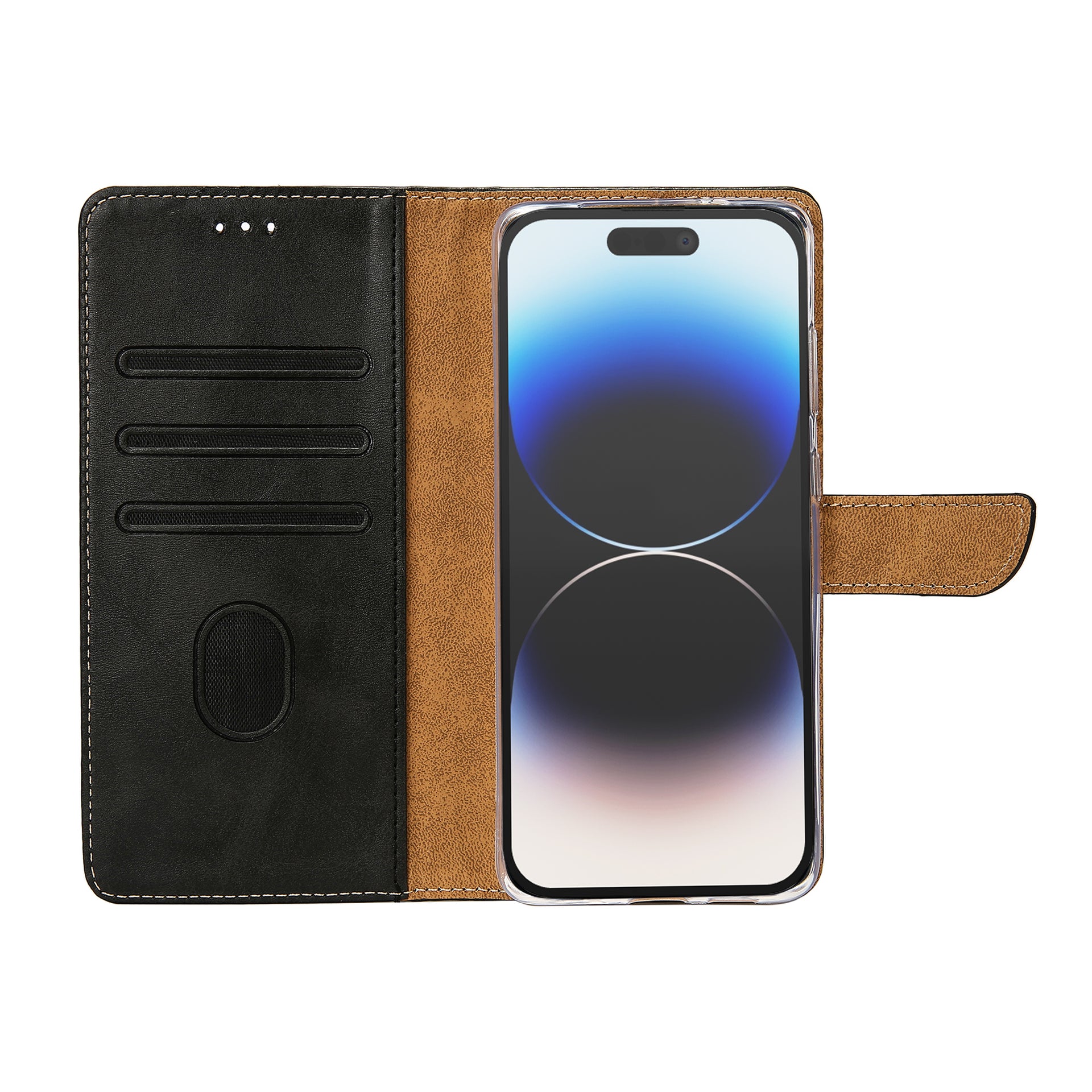 Rixus Bookcase For Apple iPhone 14 Pro Max Black
