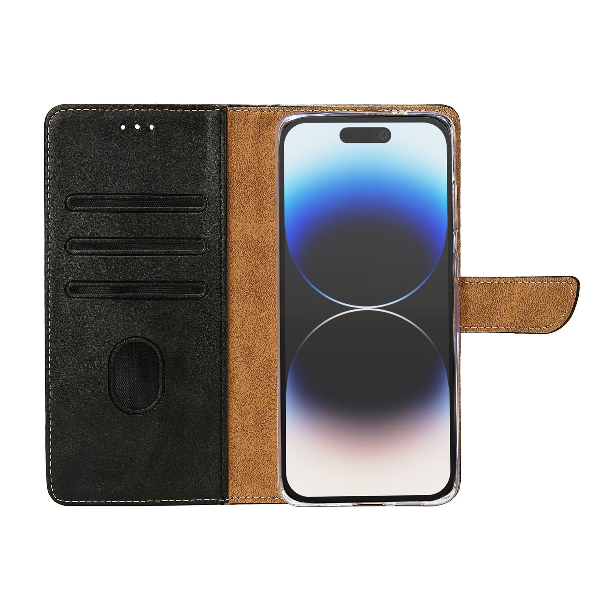 Rixus Bookcase For Apple iPhone 14 Pro Max Black