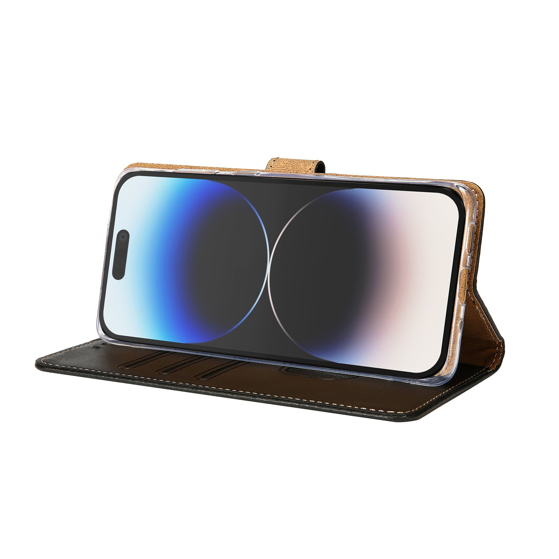 Rixus Bookcase For Apple iPhone 14 Pro Max Black