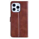 Rixus Bookcase For iPhone 14 Pro Max Brown