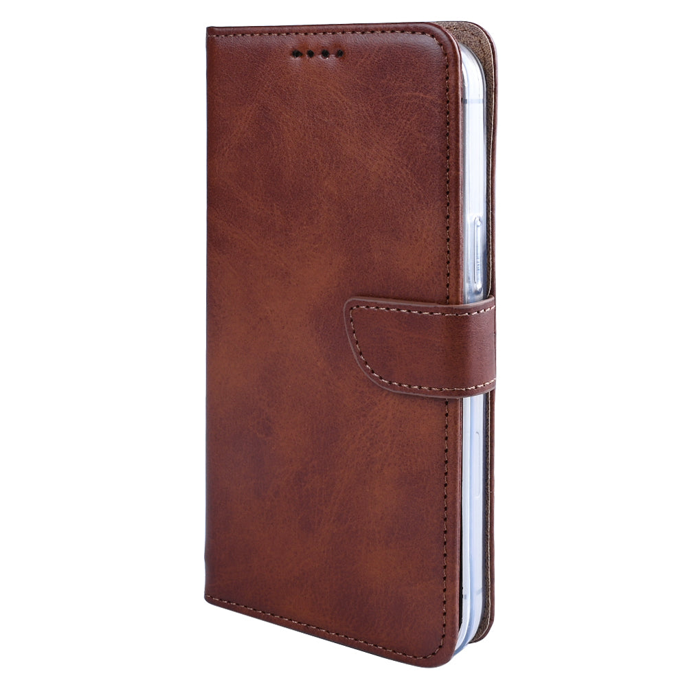 Rixus Bookcase For Apple iPhone 14 Pro Max Brown