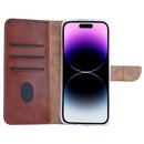 Rixus Bookcase For Apple iPhone 14 Pro Max Brown