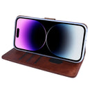 Rixus Bookcase For Apple iPhone 14 Pro Max Brown