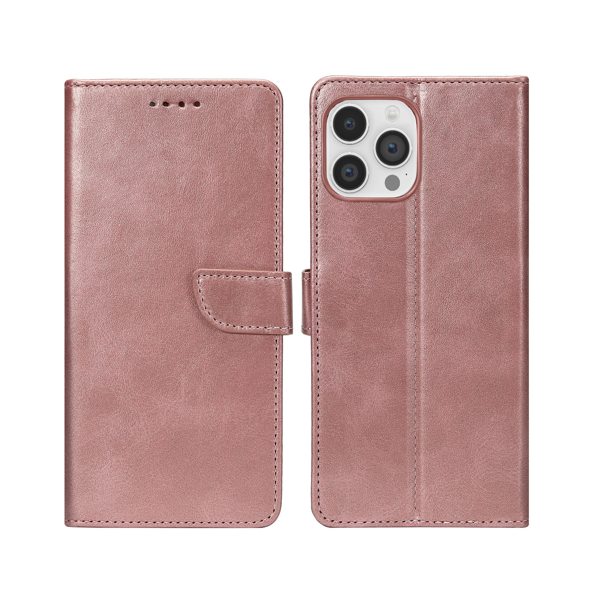 Rixus Bookcase For Apple iPhone 14 Pro Pink