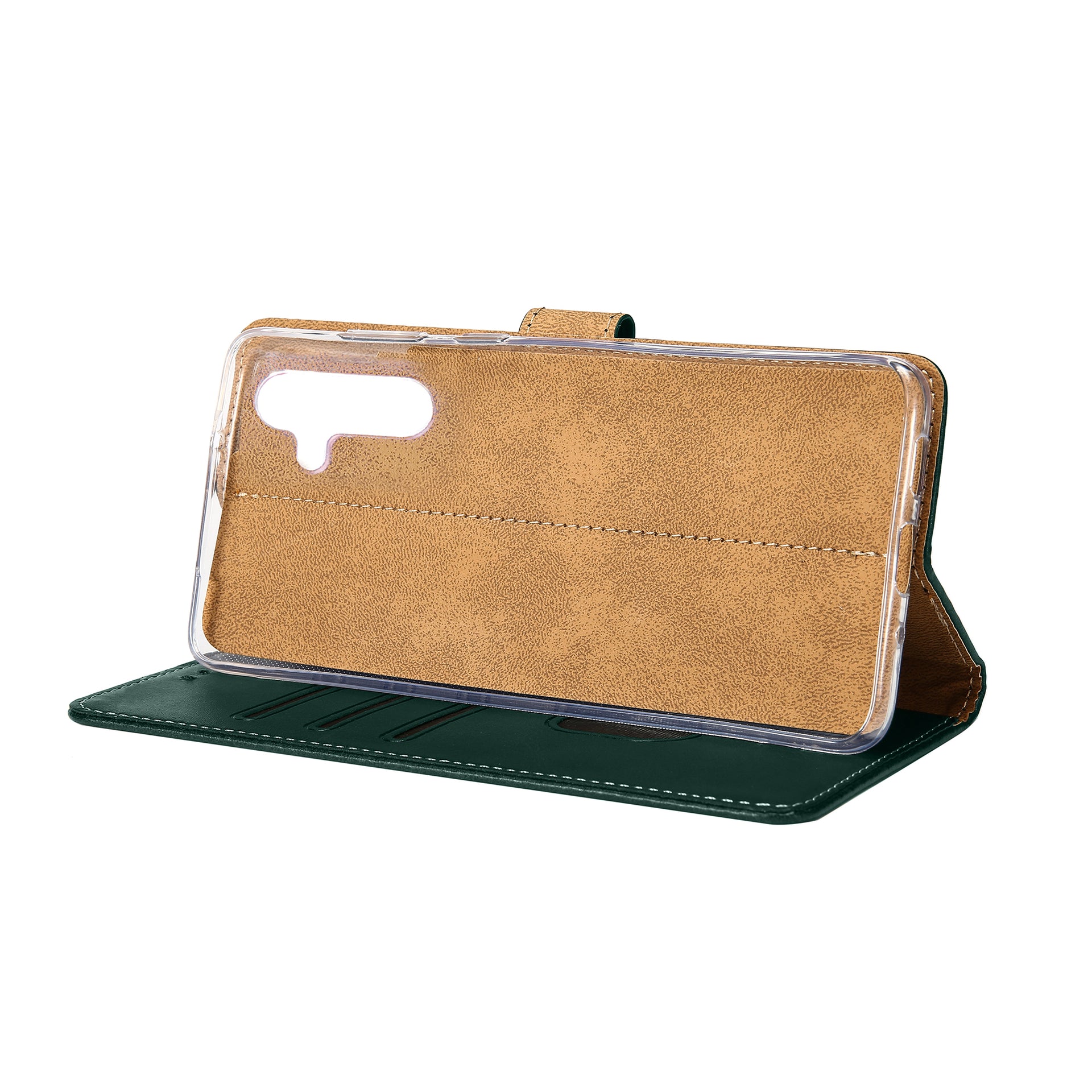Rixus Bookcase For Samsung Galaxy A13 5G Dark Green