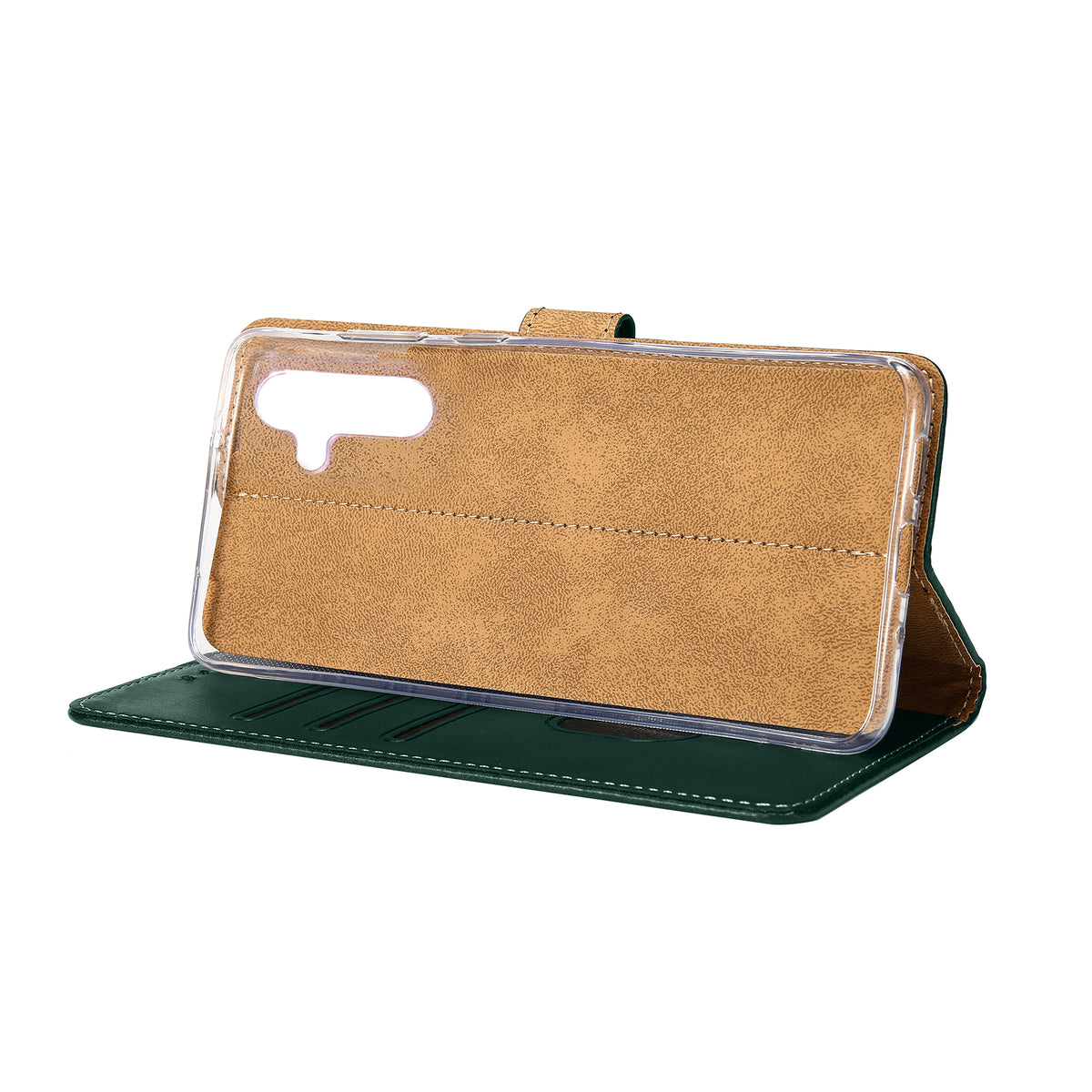 Rixus Bookcase For Samsung Galaxy A13 5G Dark Green