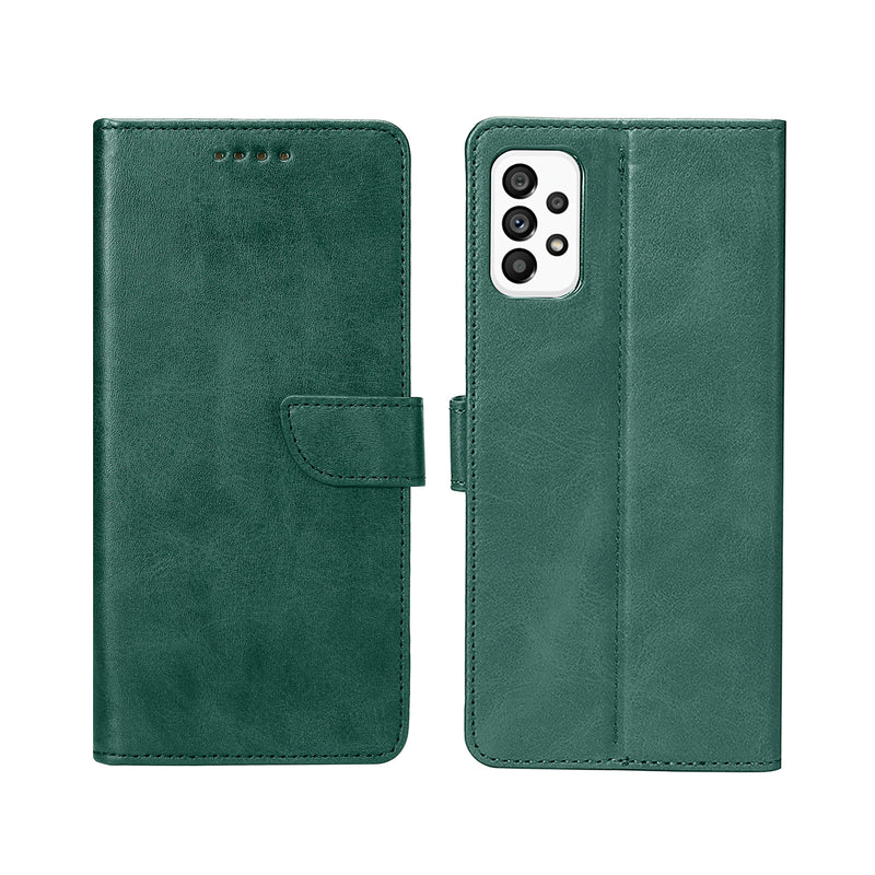 Rixus Bookcase For Samsung Galaxy A33 5G Dark Green