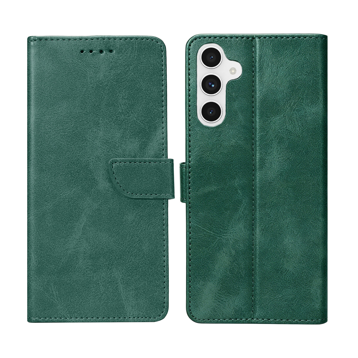 Rixus Bookcase For Samsung Galaxy A54 Dark Green