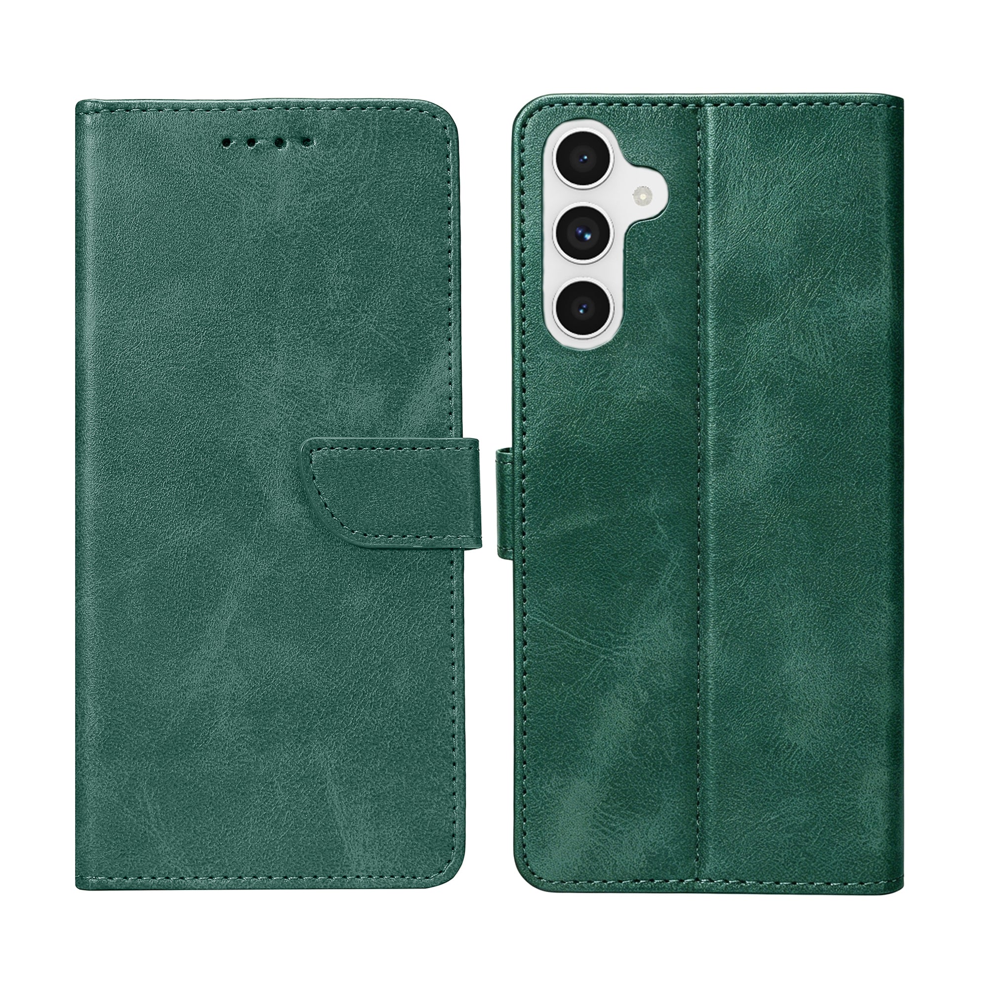 Rixus Bookcase For Samsung Galaxy A54 Dark Green
