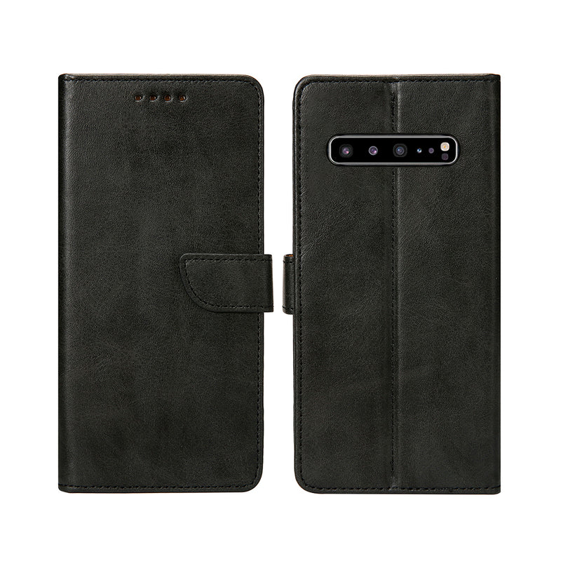 Rixus Bookcase For Samsung Galaxy S10 Plus Black
