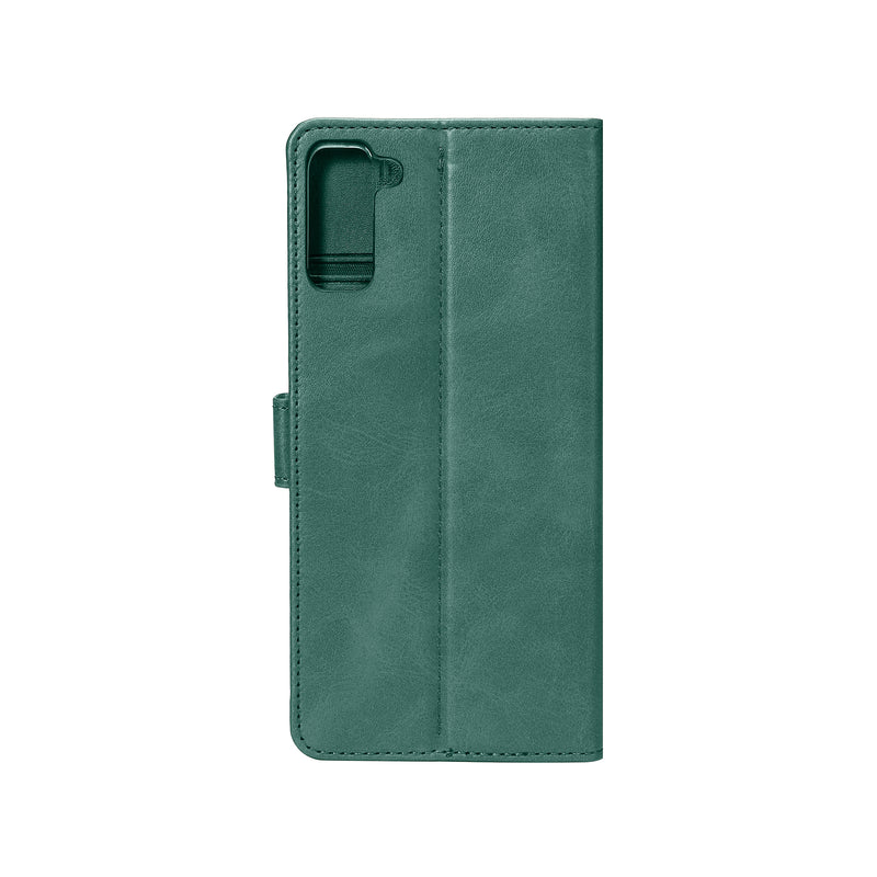 Rixus Bookcase For Samsung Galaxy S21 FE 5G Dark Green