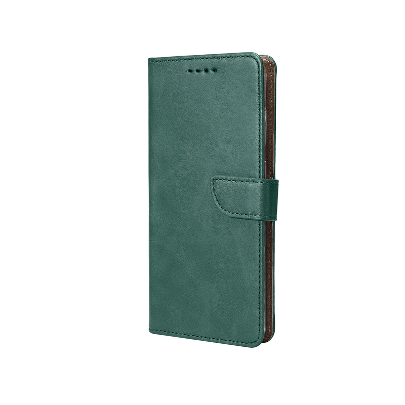 Rixus Bookcase For Samsung Galaxy S21 FE 5G Dark Green