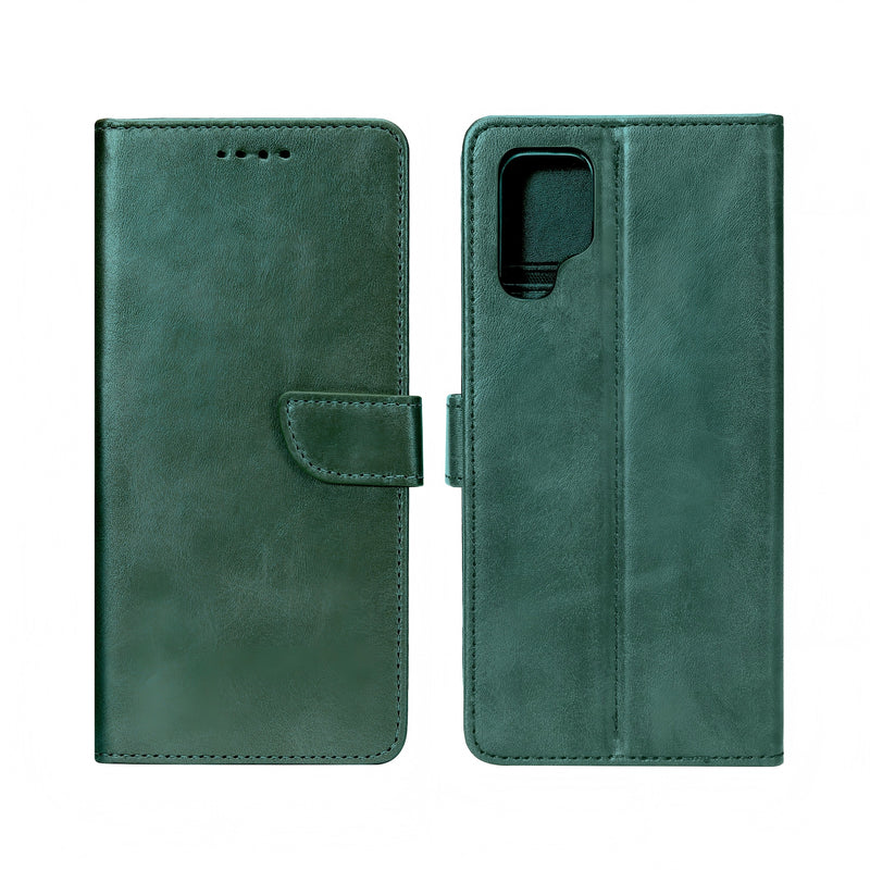 Rixus Bookcase For Samsung Galaxy S22 Ultra 5G S908B Dark Green